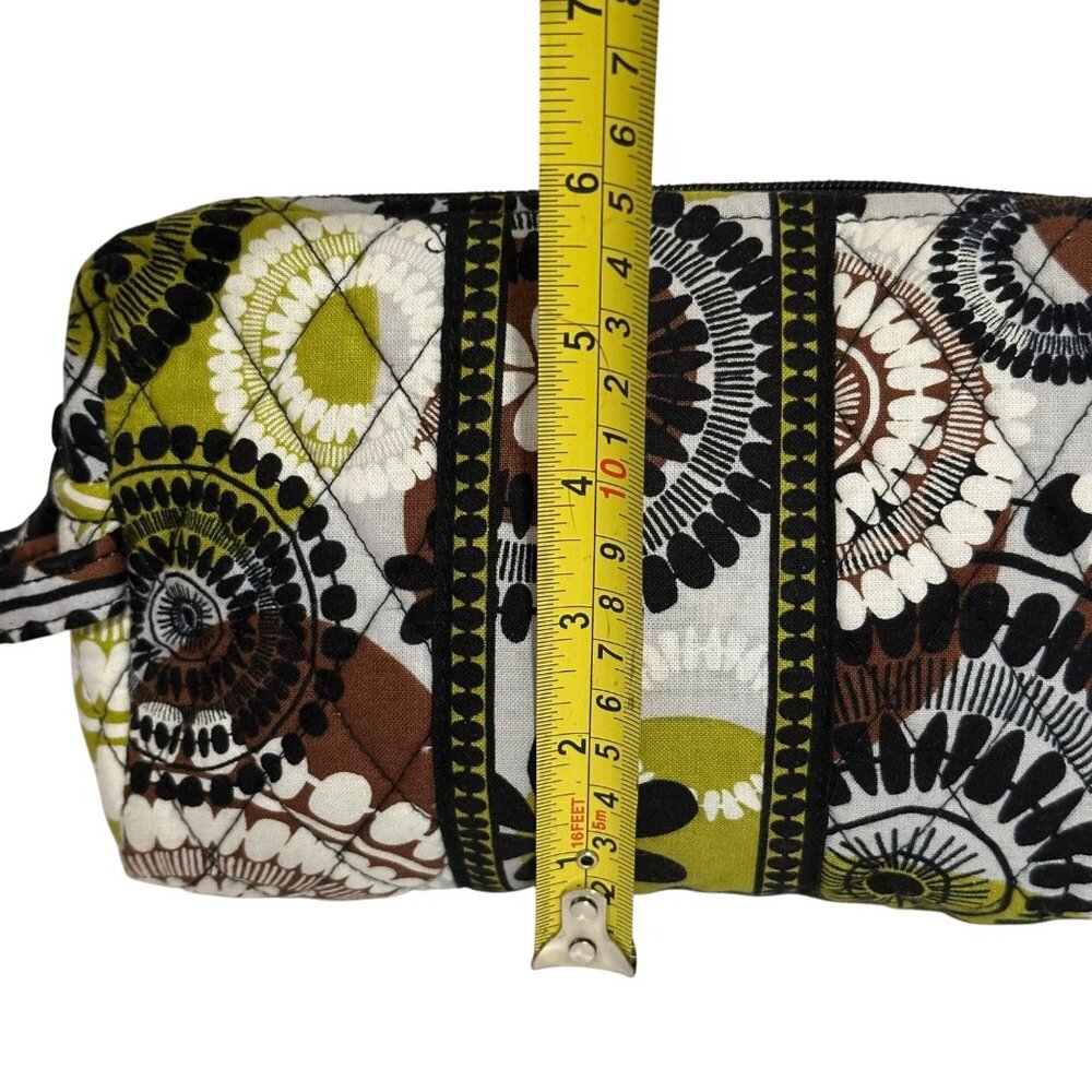 Vera Bradley Cocoa Moss Medium Cosmetic Makeup Bag Medallion Green White Brown - Picture 9 of 11